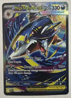 Mega Sharpedo EX 127/094 Me02: Phantasmal Flames SIR Pokemon NM/M - Image 1