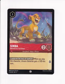Disney LORCANA SHIMMERING SKIES SIMBA ADVENTUROUS SUCCESSOR (#1) - Image 1