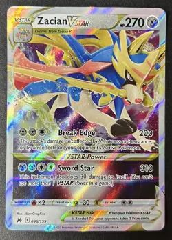 Zacian VSTAR 096/159 Crown Zenith Ultra Rare Holo Pokemon TCG Card NM - Image 1