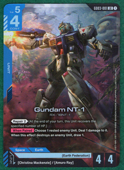 Gundam NT-1 - Steel Requiem GD03-001 LR - Gundam Card Game TCG Card - Image 2
