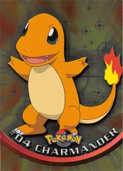 Charmander #04 - BLUE Logo - SILVER Holo - SERIES 1 - TOPPS POKEMON CARD - LP - Image 1