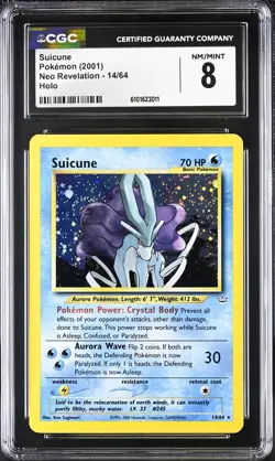 CGC 8 Suicune 2001 Neo Revelation 14/64 Holo Pokemon Card NM/MINT psa - Image 1