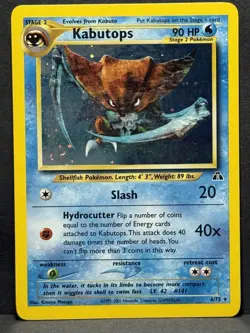 Pokemon Kabutops Neo Discovery Holo Card 6/75 Unlimited Rare LP Swirl - Image 1