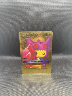 Pikachu Mega Sableye Cosplay Metal Gold Foil Pokemon Card Fan Art Card HP480 - Image 1
