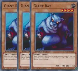 Yugioh - Giant Rat x 3 - 1st Edition NM - Plus Free Holographic Card - Image 1