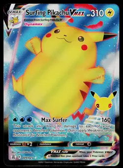 Pokemon Card - Surfing Pikachu VMAX Celebrations 009/025 Ultra Rare - Image 1