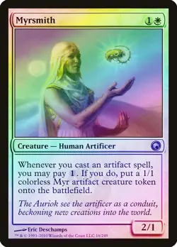 Myrsmith FOIL Scars of Mirrodin NM White Uncommon MAGIC MTG CARD ABUGames - Image 1