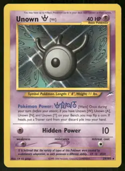 Pokemon Tcg Unown W #29 Pokemon Neo Destiny LP - Image 1