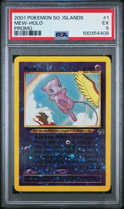 2001 Pokemon Southern Islands Promo Mew #1 Holo Promo PSA 5 - Image 1
