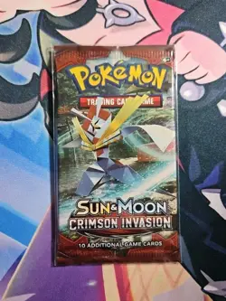 Pokemon Sun & Moon Crimson Invasion Booster Pack TCG Factory Sealed 34 820650802492 - Image 1