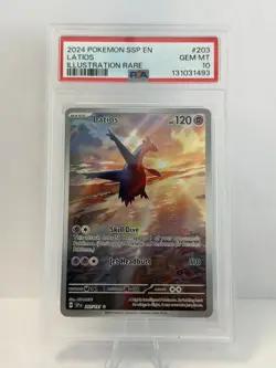🔥2024 POKEMON SSP EN-SURGING SPARKS ILLUSTRATION RARE #203 LATIOS💎PSA 10 - Image 1