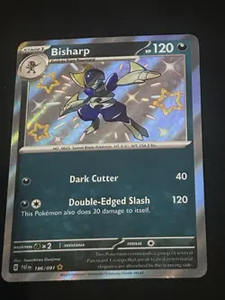 Pokemon TCG - Shiny Bisharp #186 - Scarlet & Violet Paldean Fates - NM - Image 1