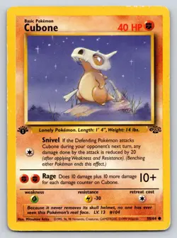 Cubone 50/64 1st Edition Pokemon Jungle - Image 1