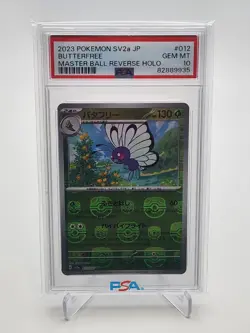 2023 Pokemon SV2a Japanese Butterfree Master Ball Reverse Holo #012 PSA 10 - Image 1