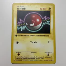1999 Pokemon Base Set 1st Edition Voltorb 67/102 Shadowless WOTC Wizards LP #67 - Image 1