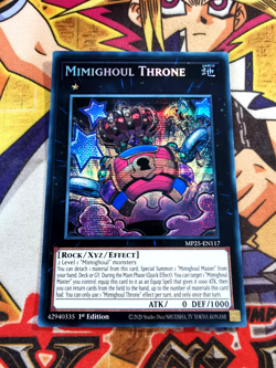 Mimighoul Throne mp25-en117 1st Edition (NEW) Prismatic-Secret Rare Yu-Gi-Oh! - Image 1