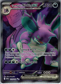 Team Rocket's Nidoking ex 216/182 SV10: Destined Rivals - Pokemon Card - NM - Image 1