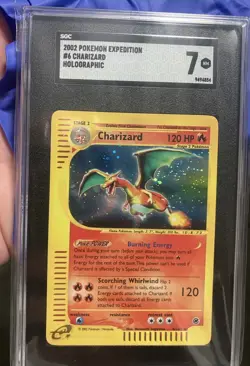 2002 Pokemon Expedition Base Set SGC 7 Charizard HOLO Rare Beautiful Card - Image 3