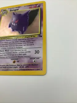Gengar 5/62 Fossil Holo First Edition NM Pokemon Card - Image 3
