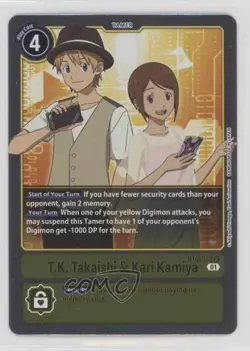 2021 Digimon Card Game - Double Diamond Rare TK Takaishi & Kari Kamiya #BT6-089 - Image 1