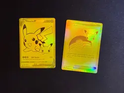 Pikachu v Gold and Pokeball SWSH145/SWSH146 Pokemon TCG Celebrations - Image 1