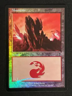 1x MTG Mountain (340, Foil) - 7th Edition (7ED) - Magic the Gathering - Image 1