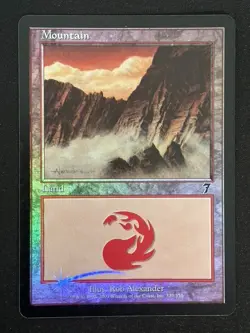 1x MTG Mountain (339, Foil) - 7th Edition (7ED) - Magic the Gathering - Image 1