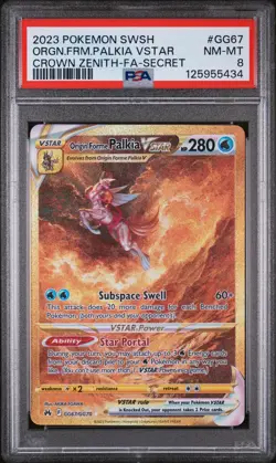 2023 Pokemon Sword Shield Crown Zenith Galarian Gallery Palkia Vstar PSA 8 - Image 1