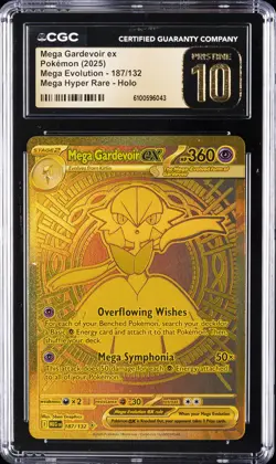 2025 POKEMON MEGA HYPER RARE MEGA EVOLUTION #187 MEGA GARDEVOIR EX CGC 10 - Image 1