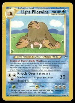 Pokemon Tcg Light Piloswine #26 Pokemon Neo Destiny HP - Image 1