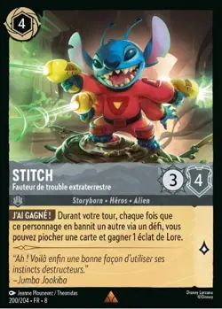 Lorcana - Stitch - Fauteur de trouble extraterrestre - MINT/NMINT - FR - FOIL - Image 1