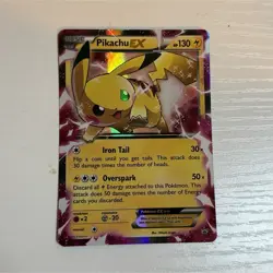 Pokemon TCG Pikachu EX XY84 XY 2015 Promo Holo Basic Lightning Card - Image 1