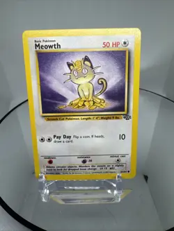 Meowth 56/64 Jungle Pokemon Card 1999 Vintage WOTC Common LP - Image 1