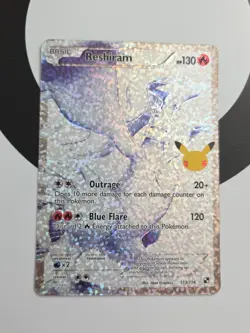 Pokemon TCG Reshiram Full Art Holo Card 113/114 Celebrations Classic Collection - Image 1