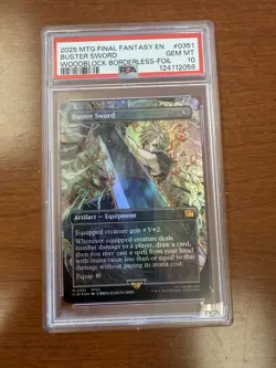 2025 MTG Final Fantasy Buster Sword Woodblock Borderless Foil #0351 PSA 10 - Image 1