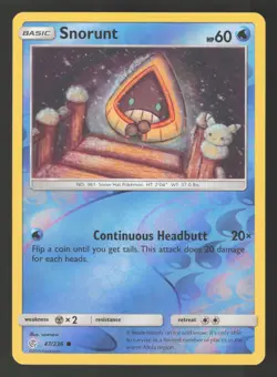 Snorunt 47/236 Reverse Holo Pokemon SM - Cosmic Eclipse - Image 1