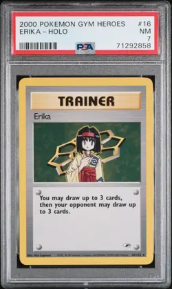 2000 POKEMON GYM HEROES #16 ERIKA-HOLO PSA 7 - Image 1