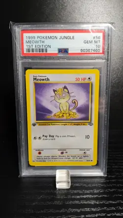 Meowth - 56/64 Jungle 1st Edition - PSA 10 Gem Mint - Pokemon Card - Image 1