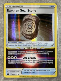 Earthen Seal Stone 154/195 Pokemon TCG Swsh12 - Silver Tempest Holo (Near Mint) - Image 1