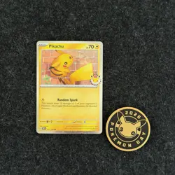 Pikachu 051 /162 Stamped 2026 Pokemon Day 30 Promo TCG With Coin - Image 1