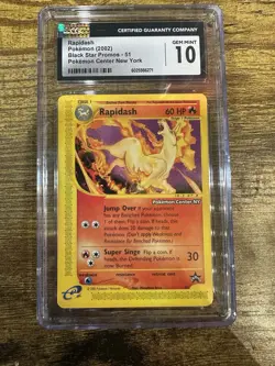 CGC 10 GEM MINT Rapidash 2002 Black Star Promo 51 Pokemon TCG POKEMON CENTER NY - Image 1