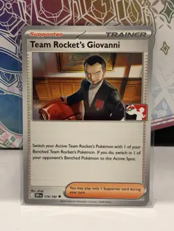 Pokemon Team Rocket's Giovanni 174/182 Prize Pack Series 8 Non-Holo Promo - NM - Image 1