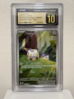 Togedemaru 104/094 CGC Pristine 10 IR Phantasmal Flames Graded Pokemon TCG Card - Image 1