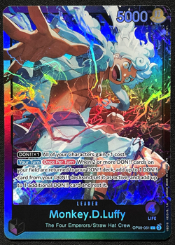 CARD ONE PIECE TCG - Monkey D Luffy Leader Gear 5 Alt Art Op09 NEAR MINT English - Image 1