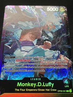 CARD ONE PIECE TCG - Monkey D Luffy Leader Gear 5 Alt Art Op09 NEAR MINT English - Image 4