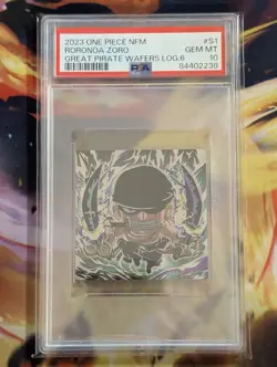 PSA 10 One Piece Great Pirate Seal Wafer Sticker Zoro LOG.6 SW6-S1 - Image 1