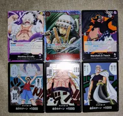 One Piece GCC - Lotto 6x Monkey.D.Luffy Trafalgar Law Blackbeard DON holo - Image 1