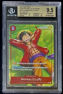 BGS 9.5 One Piece ST21-014 SR* Monkey.D.Luffy Alt Art - English -EX Gear5-Graded - Image 1