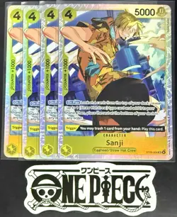 4x One Piece ST29-004 SR Sanji - English - Foil - Playset - TCG - NM/M - Image 1