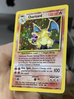 PARTIAL HOLOBLEED Charizard 4/102 Base Set 1999 Holo Rare WOTC Pokemon Card TCG - Image 3